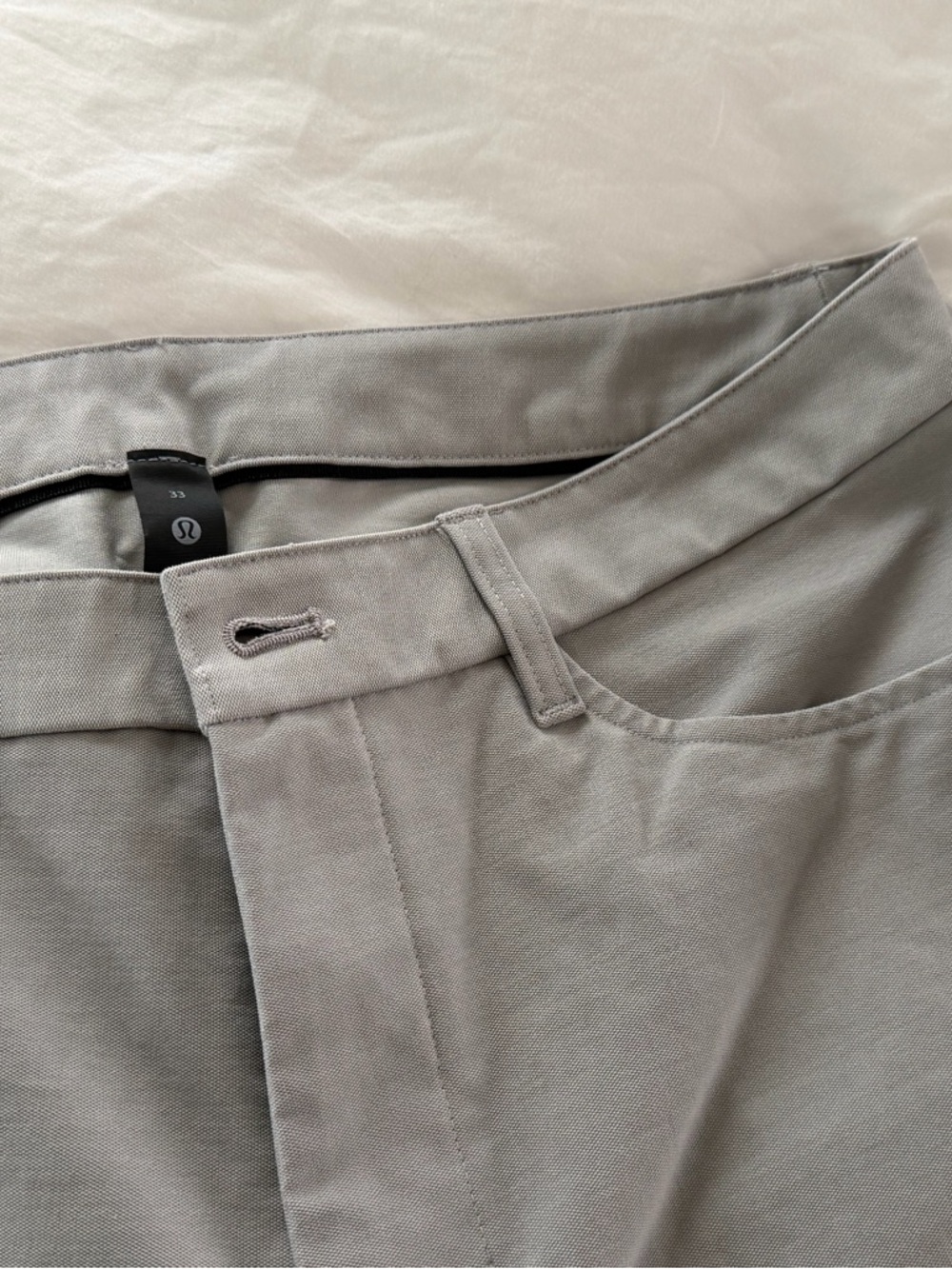 lululemon athletica Men's ABC slim fit Pants in Light Gray Ulititech fabric
